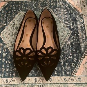 Boden 39 pointy black suede flats. Fits like a true 8.5